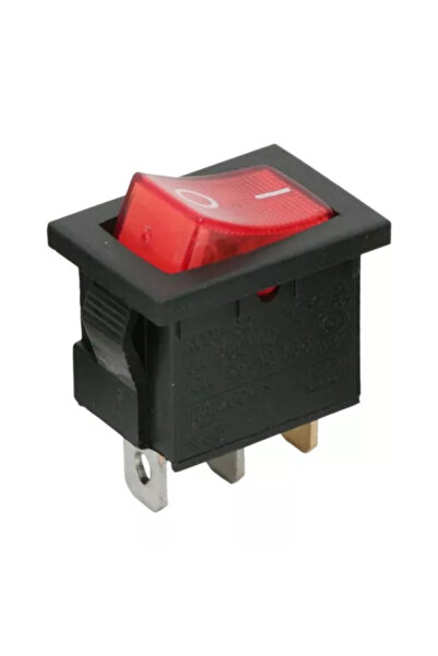 OEM Întrerupător basculant 1 circuit 3 pini 6.5A 250V OFF-ON roșu