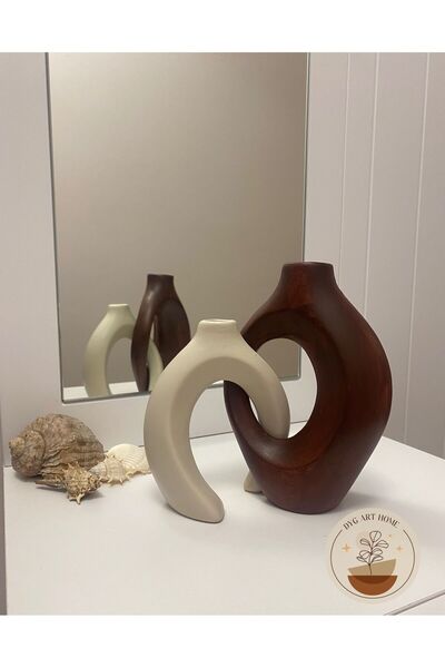 DygArtHome Seramik Sarmaşık Vazo (19-16 cm )