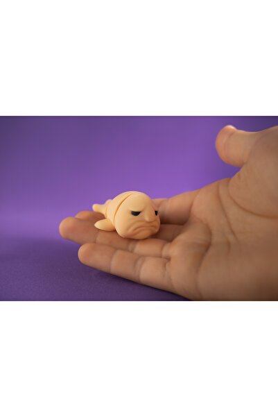 TSC Minik Çirkin Balık 6 CM Doğal Malzeme Oyuncak Bej Renk