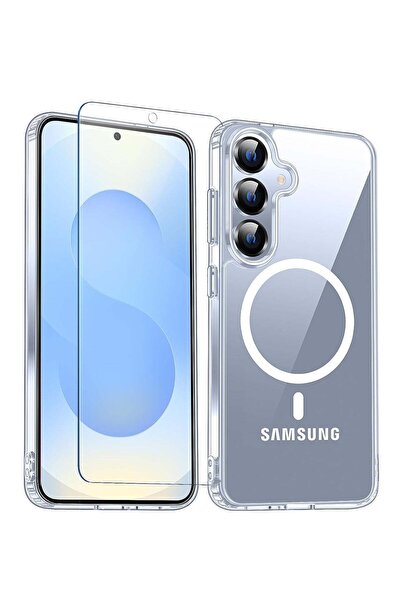 HYX غطاء حماية لهاتف سامسونج جالكسي S25 يدعم الشحن اللاسلكي مع غطاء كامل من ا...