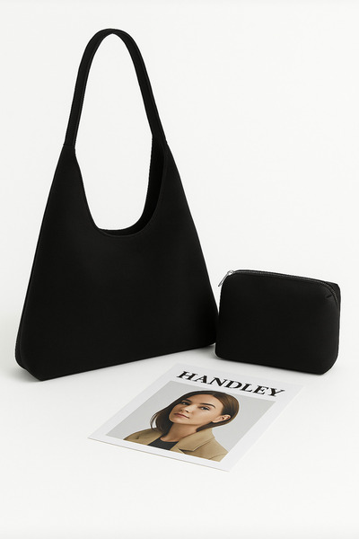 Handley Geantă de umăr de lux din piele intoarsa cu pui - Design elegant cu o...