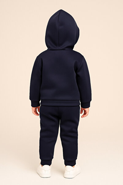 Oz Baby Kışlık Unisex Skuba Kumaş Polar Astarlı Süzene Nakışlı Kapüşonlu Bebek ve Çocuk Takımı