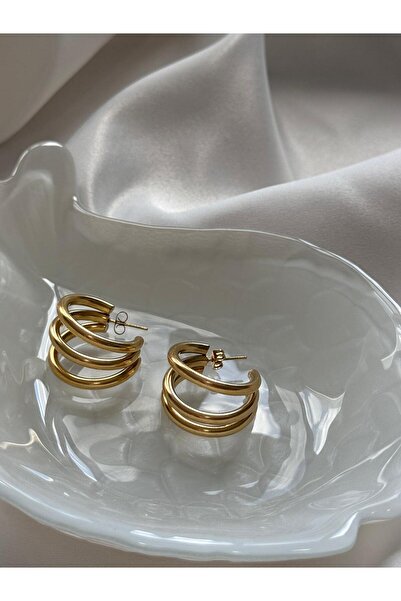 stainless steell Gold Halka Küpe