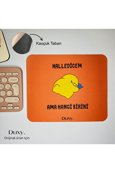 Duxy Esprili Desenli Mouse Pad, 23x19 cm, Kaymaz Taban, Ev, Ofis ve Oyun için...