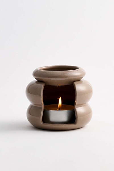 Yel Studios Premium El Yapımı Modern Seramik Gri Buhurdanlık