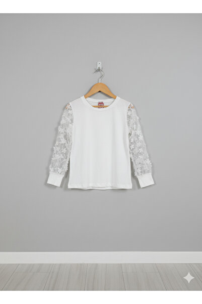 Selvira Kız Çocuk Dantel Kol Detaylı Bluz – Şık Günlük ve Özel Gün Üst Giyim