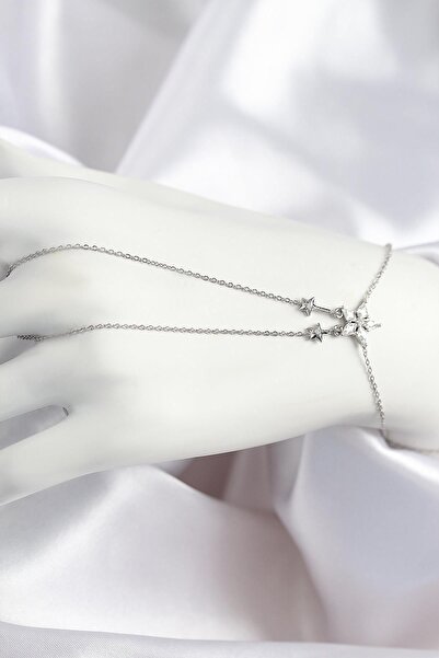 Inure Jewelry نجمة من حجر الزركون النحاسي موديل فضي اللون شاهمران