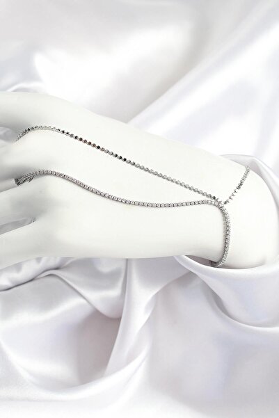 Inure Jewelry سلسلة مطروقة من حجر الزركون النحاسي موديل فضي اللون للنساء شاهمران