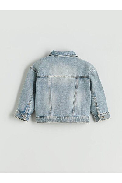 LC Waikiki Button Closure Shirt Collar Girls' Jean Jacket (W5)