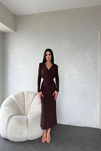 kamacibutik Degaje Yaka Sandy Prenses Elbise