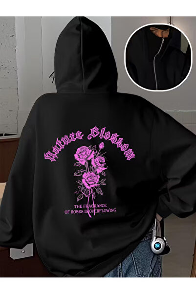 LAND MODA Kar Maskeli Ninja Unisex Sweatshirt Hırka 2iplik kalın polar