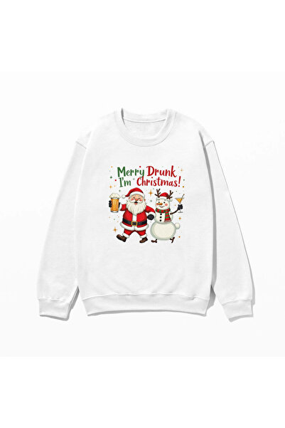 SVART WEAR New Year's Sweatshirt Printed 100% Cotton Oversize Trendy Fancy Funny Sweatshirt with Print