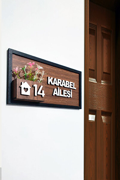 mimo Kişiye özel çiçekli ahşap kapı numarası Kapı süsü – Çiçekli Kapı Süsü