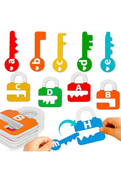 Toybox Matching Letters Lock Toys Uppercase Lowercase ABC Color Alphabets for Preschool Early Learning