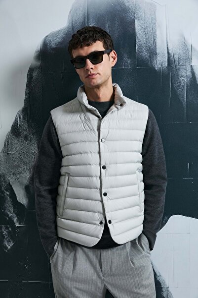 Lufian 112130027 Soon Goose down Men's Vest Stone