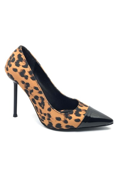 KOCAMANLAR Pantofi de damă cu toc subțire cu model leopard Feles LEOPARD