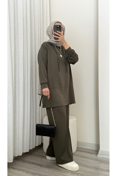 MERİÇ BOUTİQUE Kapşonlu Soft kumaş basic (geniş kalıp) 2li takım