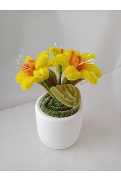 İ&G Çiçek ve Hobi evi Potted Decorative Chenille Flower