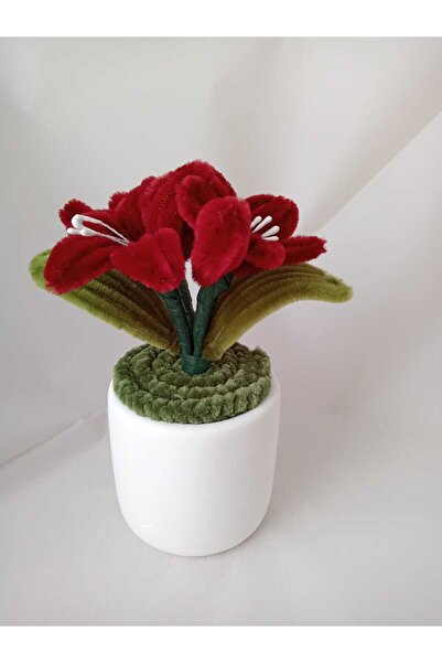 İ&G Çiçek ve Hobi evi Potted Decorative Chenille Flower
