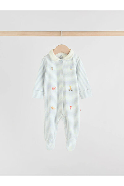 Next Baby 100% Organic Cotton Mevi Colored Animal Patterned Zippered 3-Piece Sleeping Bag Set Alyaw3049