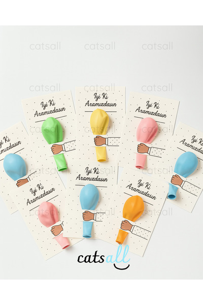 catsall 10 Thank You Cards with the Text: It's Good to Have You among Us, with Balloons