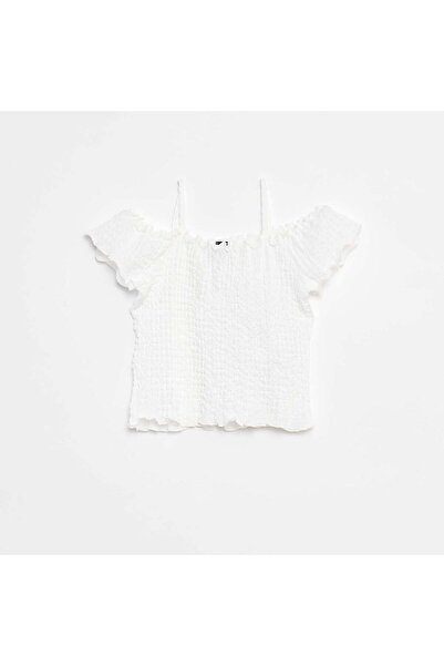 KIABI Waffle-knit top WHITE