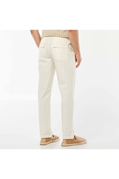 KIABI Straight-cut crisp poplin trousers WHITE