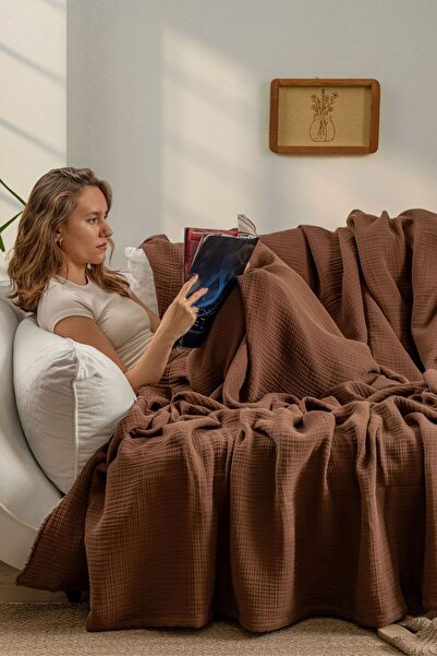 MYLASA HOME Muslin Bedspread Ultra Soft High Quality 4 Layers Muslin Pike (Single Size (240X240 cm)