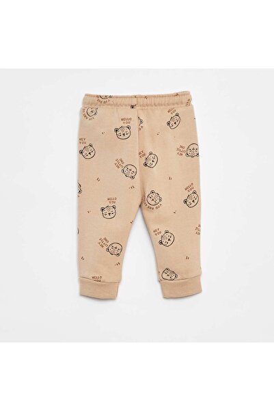 KIABI Plain joggers with elasticated waist BEIGE