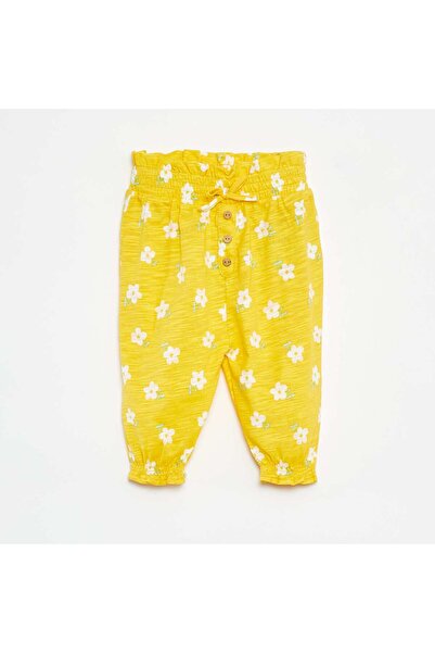 KIABI Printed marled harem trousers YELLOW