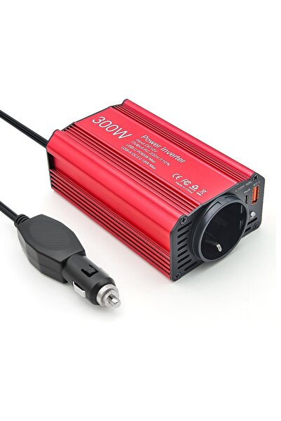 JFIND Invertor auto 300W 12V-220V cu USB-C PD 65W și USB QC3.0, convertor de ...