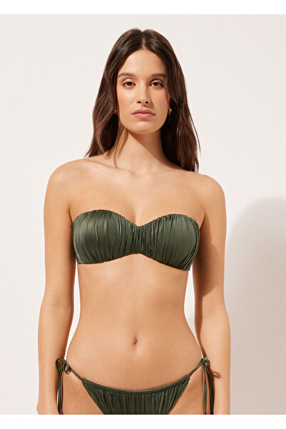 Calzedonia Kademeli Dolgulu Bandeau Bikini Üstü Shiny Satin