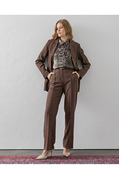 VUNTAL Belted Polyviscon Palazzo Trousers