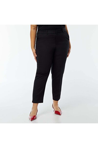 KIABI Cigarette trousers with zip and hook fastening BLACK