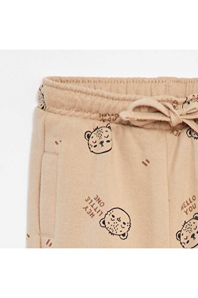 KIABI Plain joggers with elasticated waist BEIGE