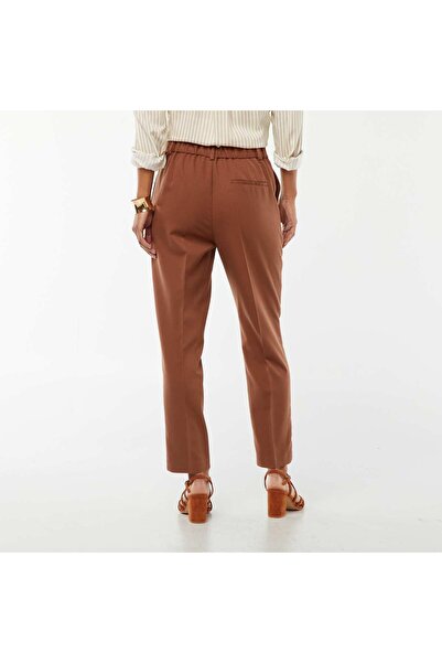 KIABI Plain cigarette trousers with 2 pockets BROWN