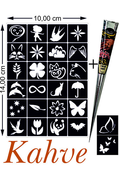 hennadibace Kına Kalıbı (GEÇİCİ DÖVME ŞABLONU) Hint Kınası Henna Tattoo Stenc...