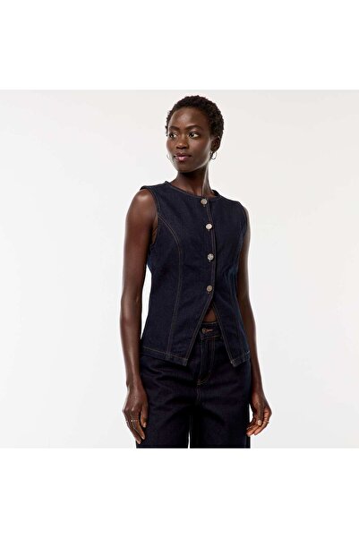 KIABI Sleeveless denim top BLUE