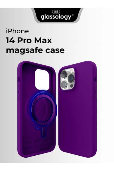 Glassology جراب سيليكون ماج سيف لجهاز آيفون 14 برو ماكس - بنفسجي