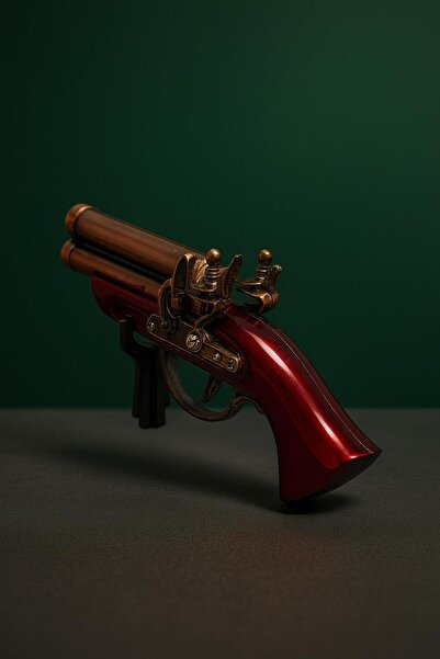 melmus Blux Koleksiyonluk Çift Namlulu Antik Pürmüz Çakmak – Lüks Dekoratif Tasarım