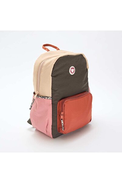 KIABI Color Block Backpack BROWN