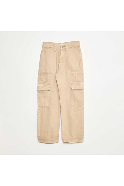 KIABI Multi-pocket denim trousers BEIGE