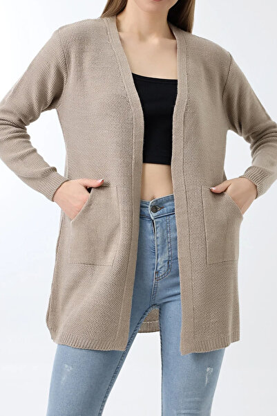 MILANOFOX Women's Honeycomb Knit Kangaroo Pocket Knitwear Cardigan