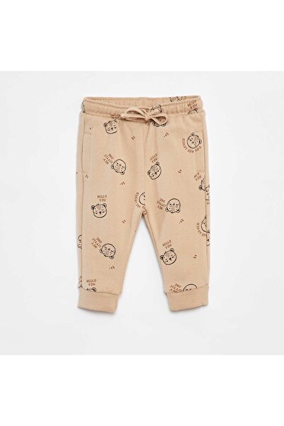 KIABI Plain joggers with elasticated waist BEIGE