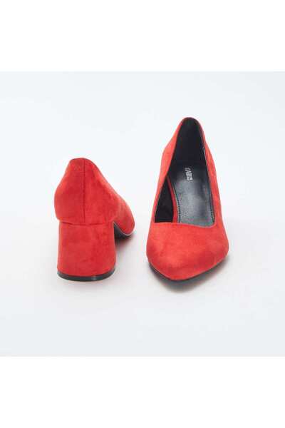 KIABI Suedette court shoes with square heels RED