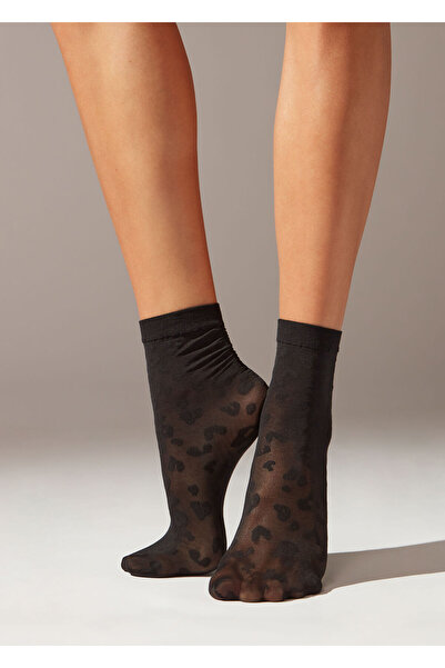 Calzedonia Șosete scurte subțiri cu model leopard