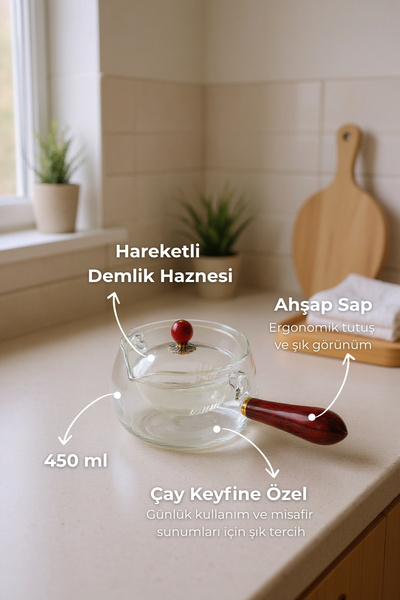 Bambum Shen Wooden Handle Glass Teapot