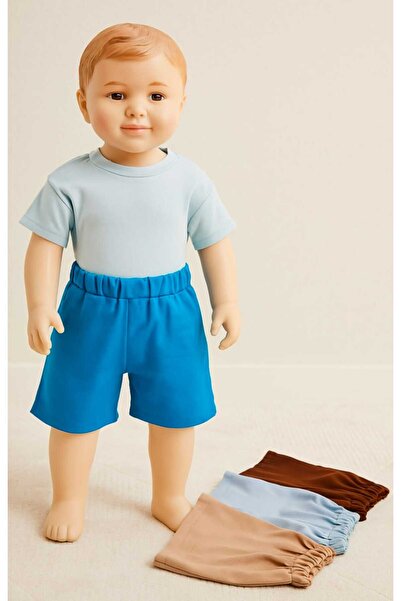 umudum bebis Bebek ve Çocuk 4'lü Şort unisex dokuma kumaş yazlık 4 renk