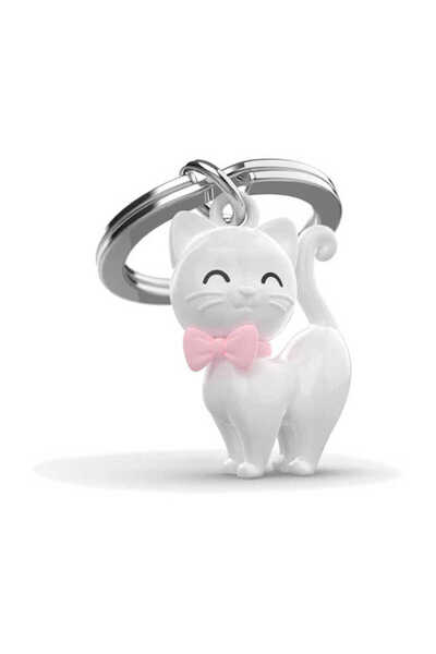 Metalmorphose Beyaz Kedi Anahtarlık MTM341-01