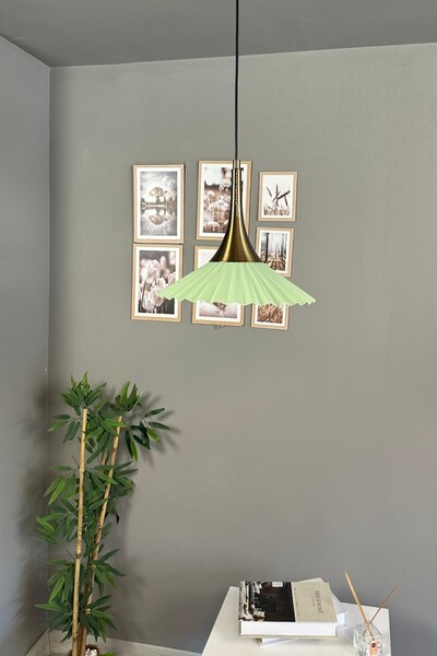 Bamyum Avilla Mint Tekli Metal Avize Eskitme Külah Başlık Rustik Mutfak Modern Sarkıt Aydınlatma